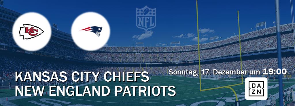 Das Spiel zwischen Kansas City Chiefs und New England Patriots wird am Sonntag, 17. Dezember um  19:00, live vom DAZN übertragen.