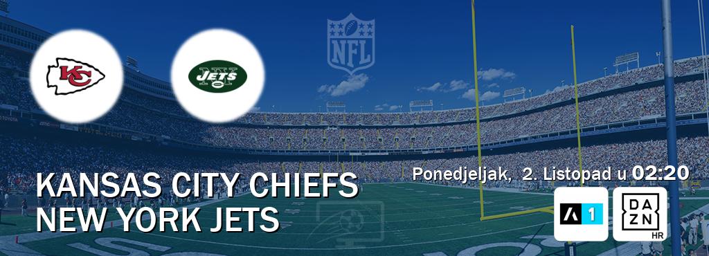 Izravni prijenos utakmice Kansas City Chiefs i New York Jets pratite uživo na Arena Sport 1 i DAZN (Ponedjeljak,  2. Listopad u  02:20).