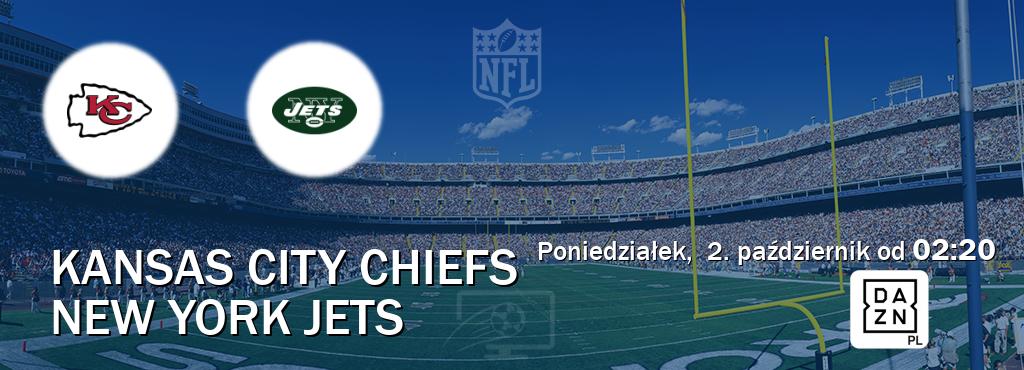 Gra między Kansas City Chiefs i New York Jets transmisja na żywo w DAZN (poniedziałek,  2. październik od  02:20).