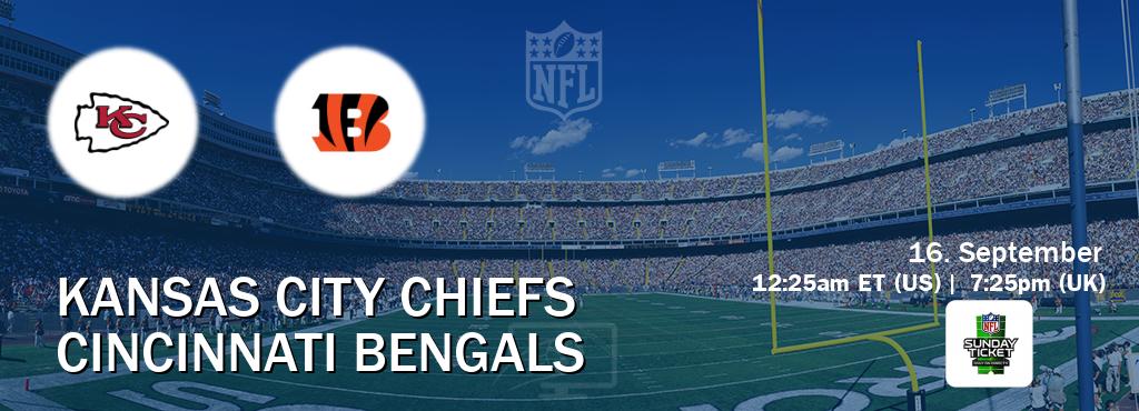 You can watch game live between Kansas City Chiefs and Cincinnati Bengals on NFL Sunday Ticket(US).