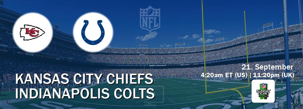 You can watch game live between Kansas City Chiefs and Indianapolis Colts on NFL Sunday Ticket(US). You can watch game live between Kansas City Chiefs and Indianapolis Colts on NFL Sunday Ticket(US).