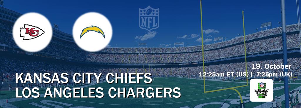 You can watch game live between Kansas City Chiefs and Los Angeles Chargers on NFL Sunday Ticket(US). You can watch game live between Kansas City Chiefs and Los Angeles Chargers on NFL Sunday Ticket(US).