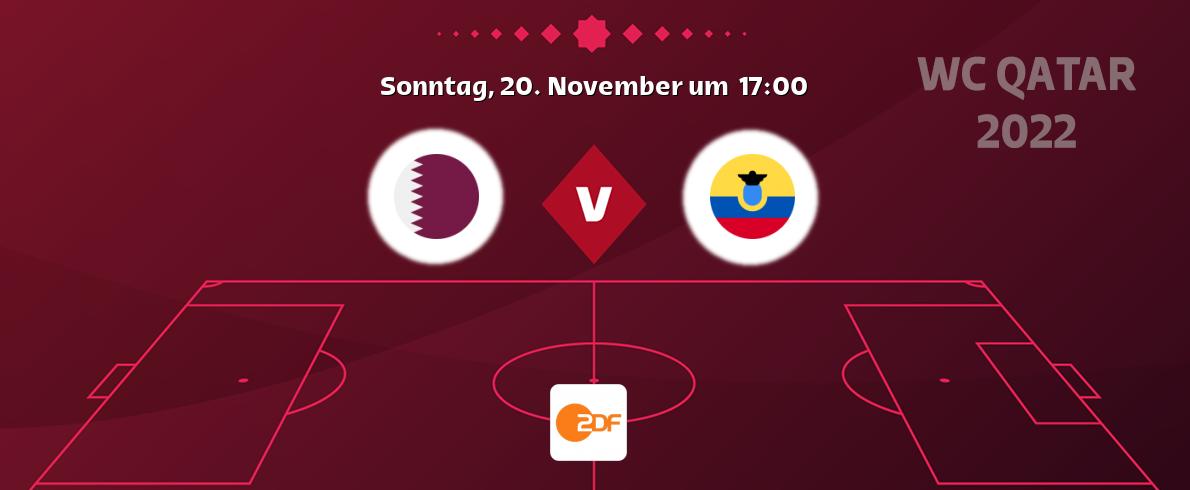 Das Spiel zwischen Katar und Ecuador wird am Sonntag, 20. November um  17:00, live vom ZDF übertragen.