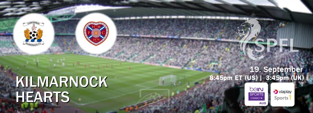 You can watch game live between Kilmarnock and Hearts on beIN Sports Connect(AU) and Viaplay Sports 1(UK). You can watch game live between Kilmarnock and Hearts on beIN Sports Connect(AU) and Viaplay Sports 1(UK).