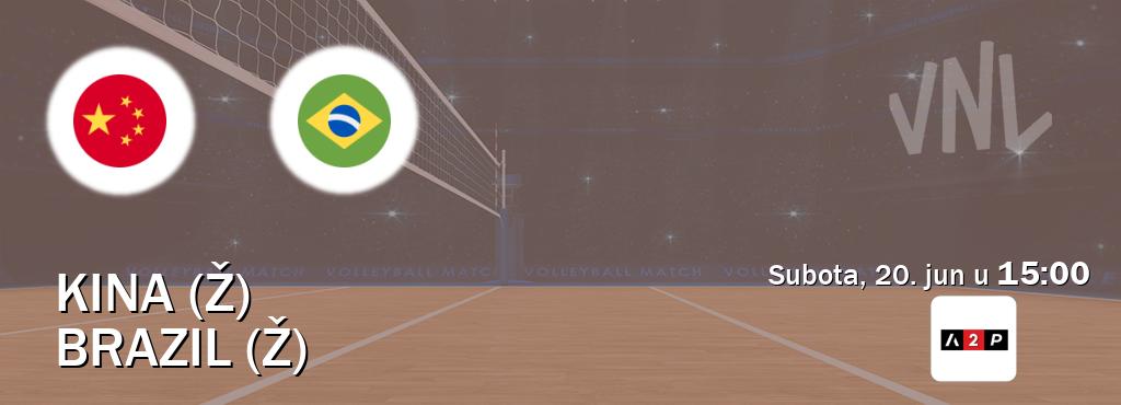 Izravni prijenos utakmice Kina (Ž) i Brazil (Ž) pratite uživo na Arena Premium 2 (subota, 20. jun u 15:00). Izravni prijenos utakmice Kina (Ž) i Brazil (Ž) pratite uživo na Arena Premium 2 (subota, 20. jun u 15:00).