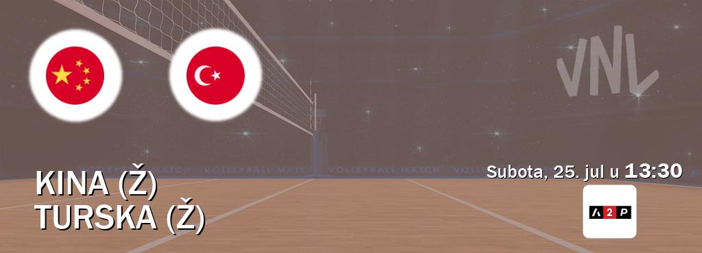 Izravni prijenos utakmice Kina (Ž) i Turska (Ž) pratite uživo na Arena Premium 2 (subota, 25. jul u 13:30). Izravni prijenos utakmice Kina (Ž) i Turska (Ž) pratite uživo na Arena Premium 2 (subota, 25. jul u 13:30).