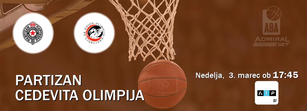 Prenos tekme med Partizan in Cedevita Olimpija v živo na Arena Sport Premium (nedelja,  3. marec ob  17:45 uri).