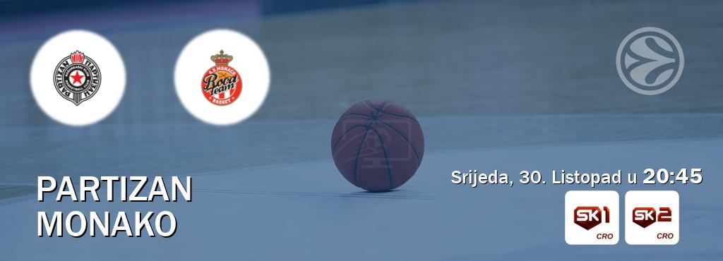 Izravni prijenos utakmice Partizan i Monako pratite uživo na Sportklub 1 i Sportklub 2 (Srijeda, 30. Listopad u  20:45).