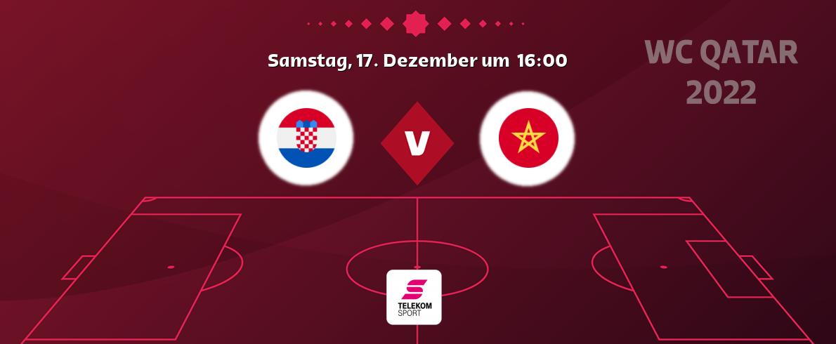 Das Spiel zwischen Kroatien und Marokko wird am Samstag, 17. Dezember um  16:00, live vom Magenta Sport übertragen.