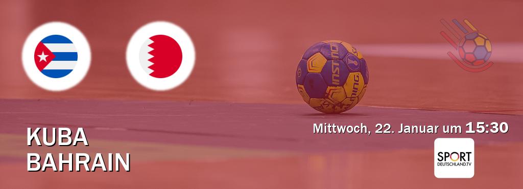 Das Spiel zwischen Kuba und Bahrain wird am Mittwoch, 22. Januar um  15:30, live vom Sportdeutschland.TV übertragen.