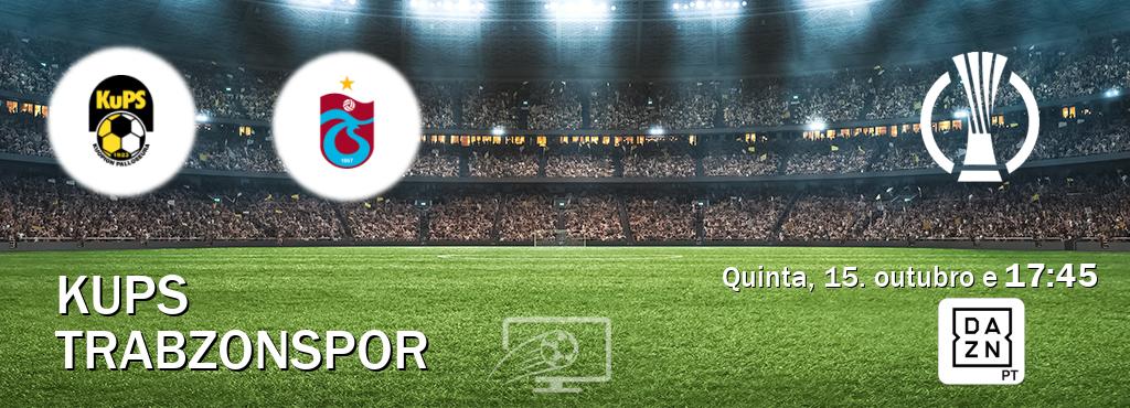 Jogo entre KuPS e Trabzonspor tem emissão DAZN (quinta, 15. outubro e  17:45).