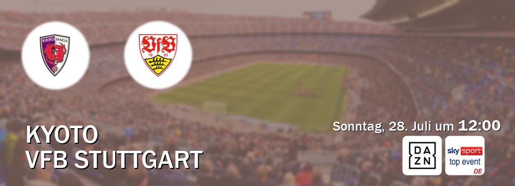 Das Spiel zwischen Kyoto und VfB Stuttgart wird am Sonntag, 28. Juli um  12:00, live vom DAZN und Sky Sport Top Event übertragen.