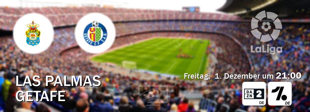 Das Spiel zwischen Las Palmas und Getafe wird am Freitag,  1. Dezember um  21:00, live vom DAZN 2 Deutschland und OneFootball Deutschland übertragen.