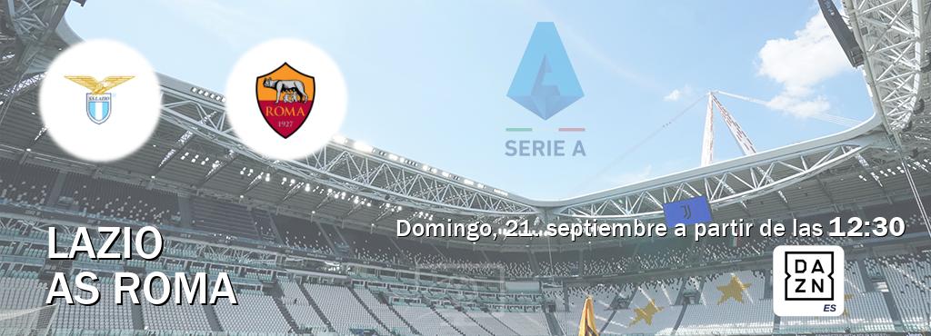 El partido entre Lazio y AS Roma será retransmitido por DAZN España (domingo, 21. septiembre a partir de las 12:30). El partido entre Lazio y AS Roma será retransmitido por DAZN España (domingo, 21. septiembre a partir de las 12:30).