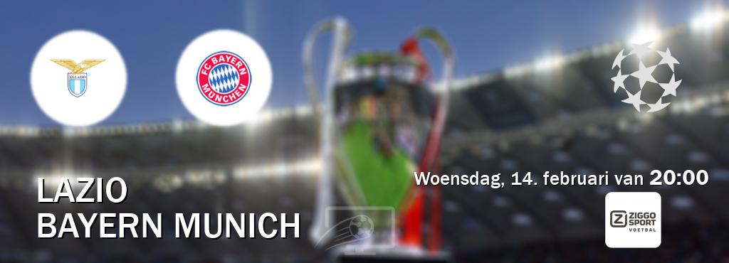 Wedstrijd tussen Lazio en Bayern Munich live op tv bij Ziggo Voetbal (woensdag, 14. februari van  20:00).
