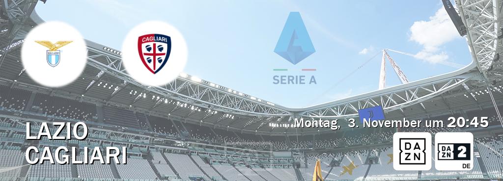 Das Spiel zwischen Lazio und Cagliari wird am Montag, 3. November um 20:45, live vom DAZN und DAZN 2 Deutschland übertragen. Das Spiel zwischen Lazio und Cagliari wird am Montag, 3. November um 20:45, live vom DAZN und DAZN 2 Deutschland übertragen.