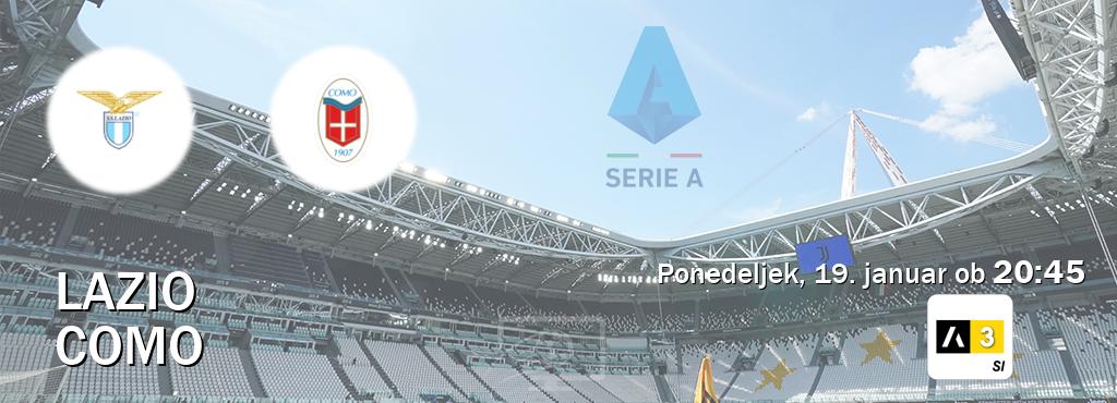 Prenos tekme med Lazio in Como v živo na Arena Sport 3 (ponedeljek, 19. januar ob  20:45 uri).