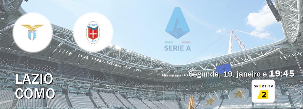 Jogo entre Lazio e Como tem emissão Sport TV 2 (segunda, 19. janeiro e  19:45).