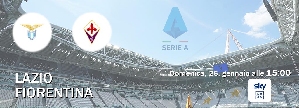 Il match Lazio - Fiorentina sarà trasmesso in diretta TV su Sky Sport Bar (ore 15:00)