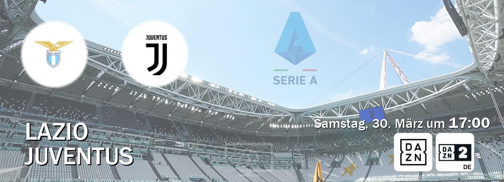 Das Spiel zwischen Lazio und Juventus wird am Samstag, 30. März um  17:00, live vom DAZN und DAZN 2 Deutschland übertragen.