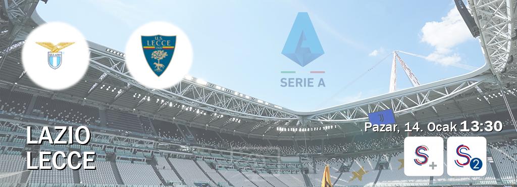 Karşılaşma Lazio - Lecce S Sport + ve S Sport 2'den canlı yayınlanacak (Pazar, 14. Ocak  13:30).
