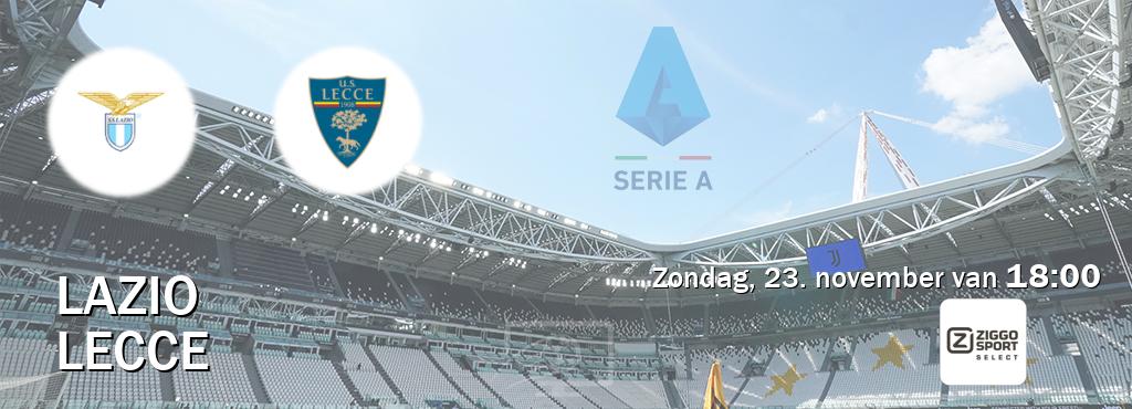 Wedstrijd tussen Lazio en Lecce live op tv bij Ziggo Sport 2 (zondag, 23. november van  18:00).