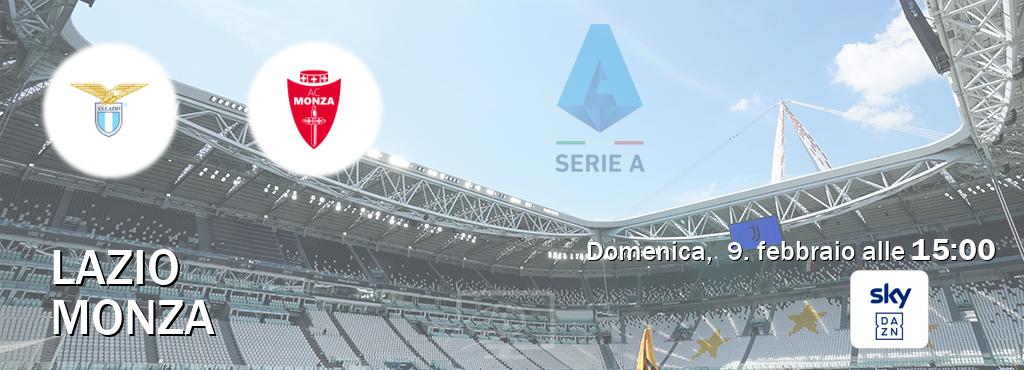 Il match Lazio - Monza sarà trasmesso in diretta TV su Sky Sport Bar (ore 15:00)