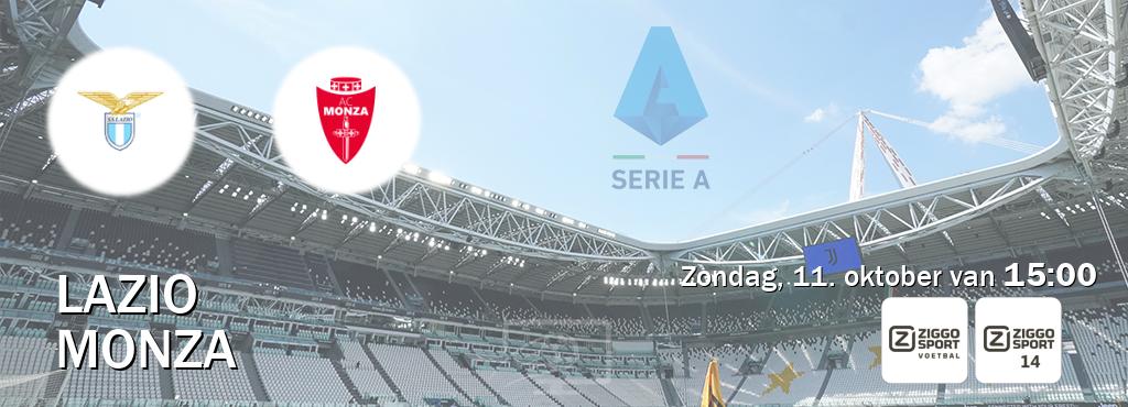 Wedstrijd tussen Lazio en Monza live op tv bij Ziggo Sport, Ziggo Sport 14 (zondag, 11. oktober van 15:00). Wedstrijd tussen Lazio en Monza live op tv bij Ziggo Sport, Ziggo Sport 14 (zondag, 11. oktober van 15:00).