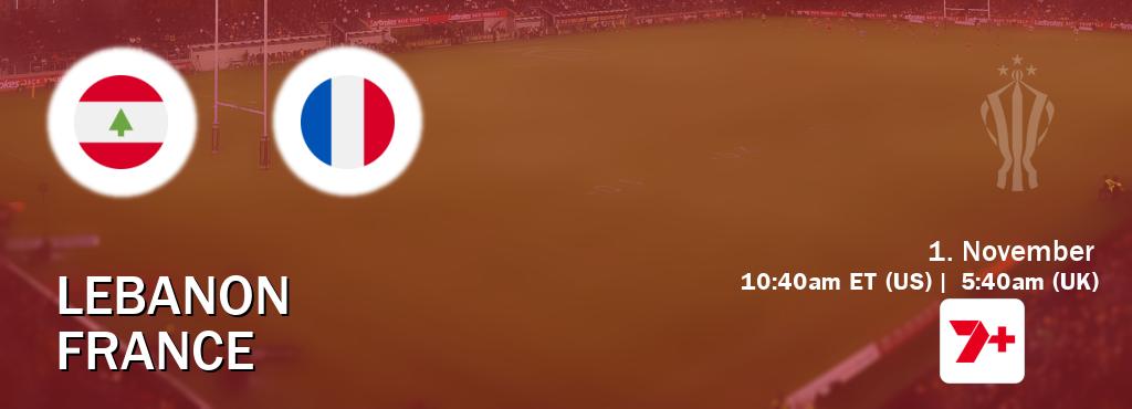 You can watch game live between Lebanon and France on 7plus Sport(AU).