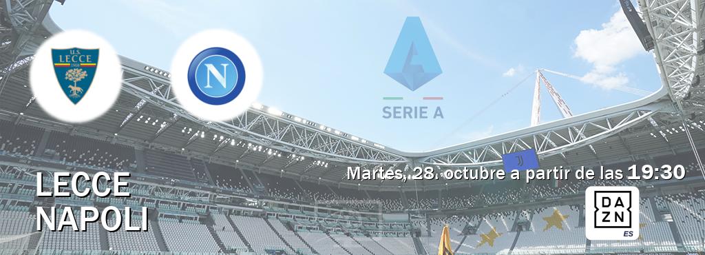 El partido entre Lecce y Napoli será retransmitido por DAZN España (martes, 28. octubre a partir de las 19:30). El partido entre Lecce y Napoli será retransmitido por DAZN España (martes, 28. octubre a partir de las 19:30).