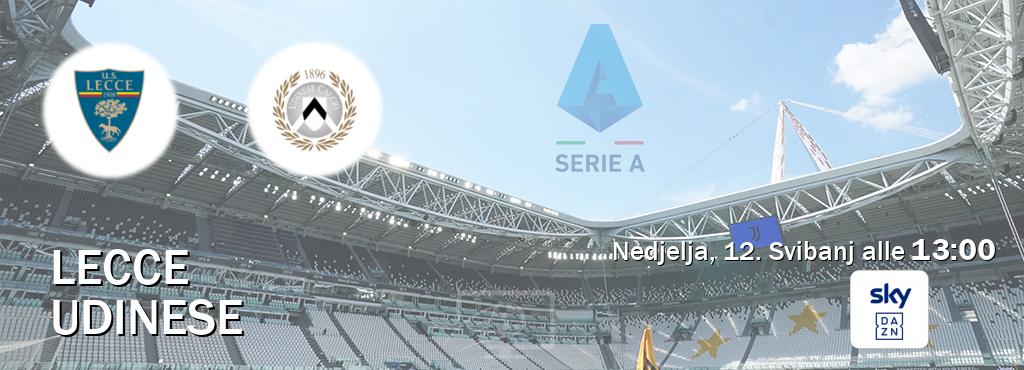 Il match Lecce - Udinese sarà trasmesso in diretta TV su Sky Sport Bar (ore 13:00)