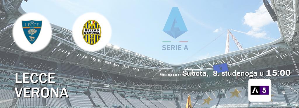 Izravni prijenos utakmice Lecce i Verona pratite uživo na Arena Sport 5 (subota, 8. studenoga u 15:00). Izravni prijenos utakmice Lecce i Verona pratite uživo na Arena Sport 5 (subota, 8. studenoga u 15:00).