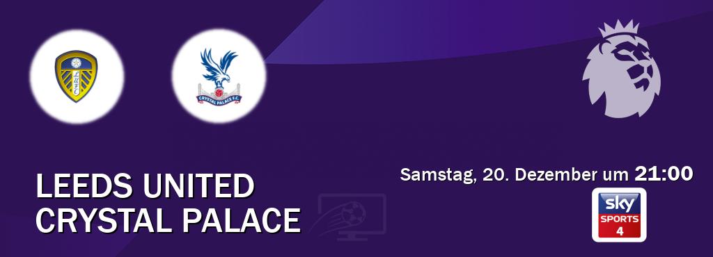 Das Spiel zwischen Leeds United und Crystal Palace wird am Samstag, 20. Dezember um  21:00, live vom Sky Sport 4 übertragen.
