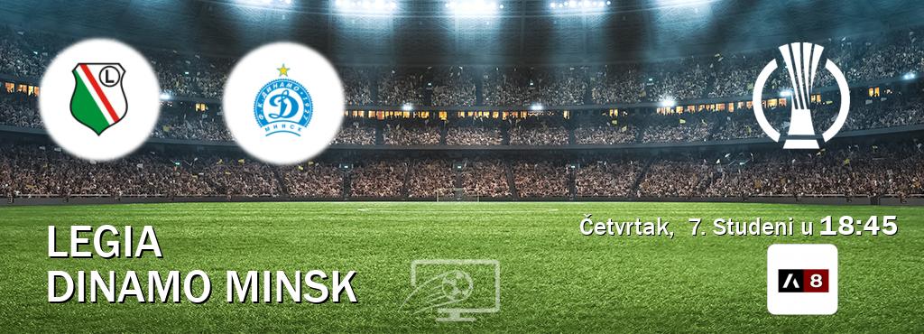 Izravni prijenos utakmice Legia i Dinamo Minsk pratite uživo na Arena Sport 8 (Četvrtak,  7. Studeni u  18:45).