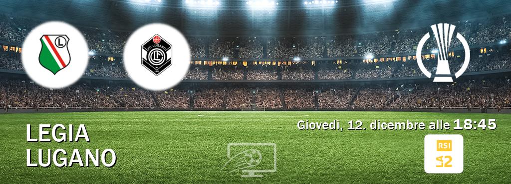 Il match Legia - Lugano sarà trasmesso in diretta TV su RSI La 2 (ore 18:45)