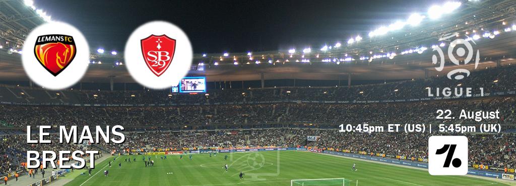 You can watch game live between Le Mans and Brest on OneFootball.