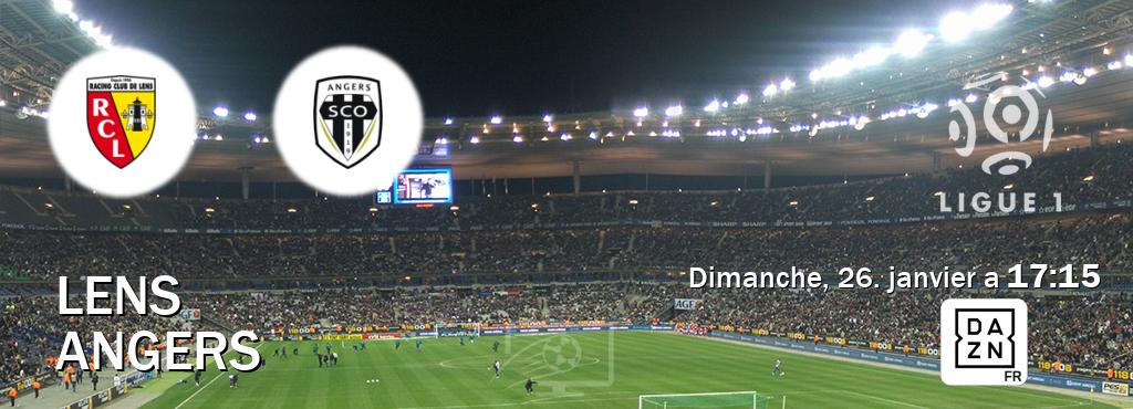 Match entre Lens et Angers en direct à la DAZN (dimanche, 26. janvier a  17:15).