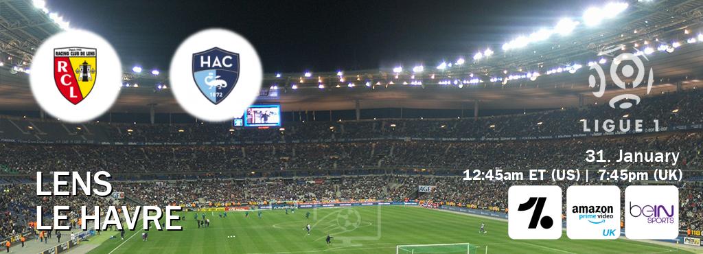 You can watch game live between Lens and Le Havre on OneFootball, Amazon Prime Video UK(UK), beIN SPORTS USA(US).