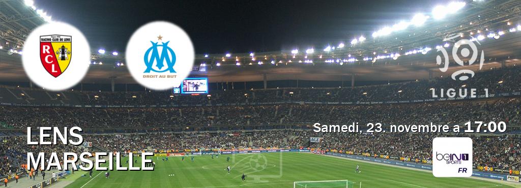 Match entre Lens et Marseille en direct à la beIN Sports 1 (samedi, 23. novembre a  17:00).