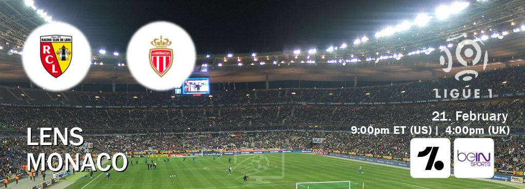 You can watch game live between Lens and Monaco on OneFootball and beIN SPORTS USA(US).