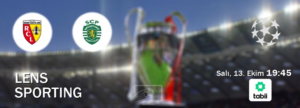 Karşılaşma Lens - Sporting Tabii'den canlı yayınlanacak (Salı, 13. Ekim  19:45).