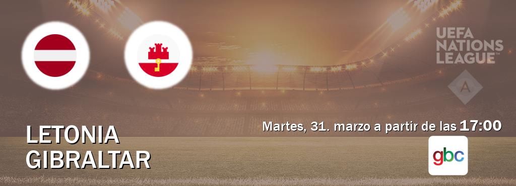El partido entre Letonia y Gibraltar será retransmitido por GBC (martes, 31. marzo a partir de las  17:00).