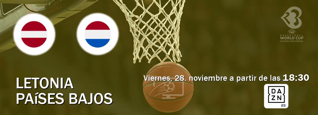 El partido entre Letonia y Países Bajos será retransmitido por DAZN España (viernes, 28. noviembre a partir de las 18:30). El partido entre Letonia y Países Bajos será retransmitido por DAZN España (viernes, 28. noviembre a partir de las 18:30).