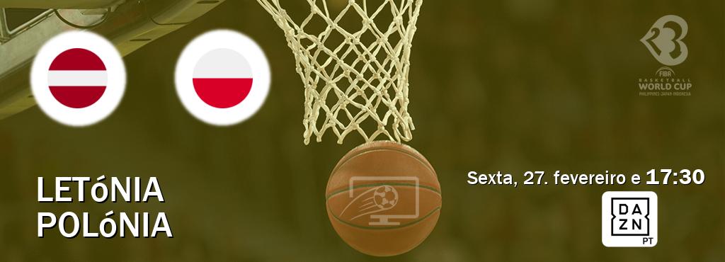 Jogo entre Letónia e Polónia tem emissão DAZN (sexta, 27. fevereiro e  17:30).