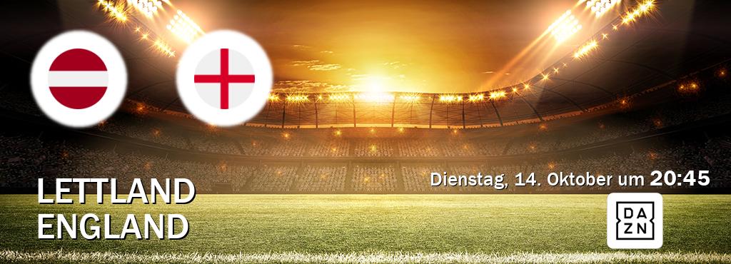 Das Spiel zwischen Lettland und England wird am Dienstag, 14. Oktober um 20:45, live vom DAZN übertragen. Das Spiel zwischen Lettland und England wird am Dienstag, 14. Oktober um 20:45, live vom DAZN übertragen.