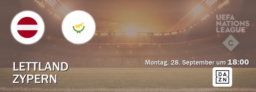 Das Spiel zwischen Lettland und Zypern wird am Montag, 28. September um  18:00, live vom DAZN übertragen.