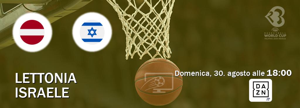 Il match Lettonia - Israele sarà trasmesso in diretta TV su DAZN Italia (ore 18:00)