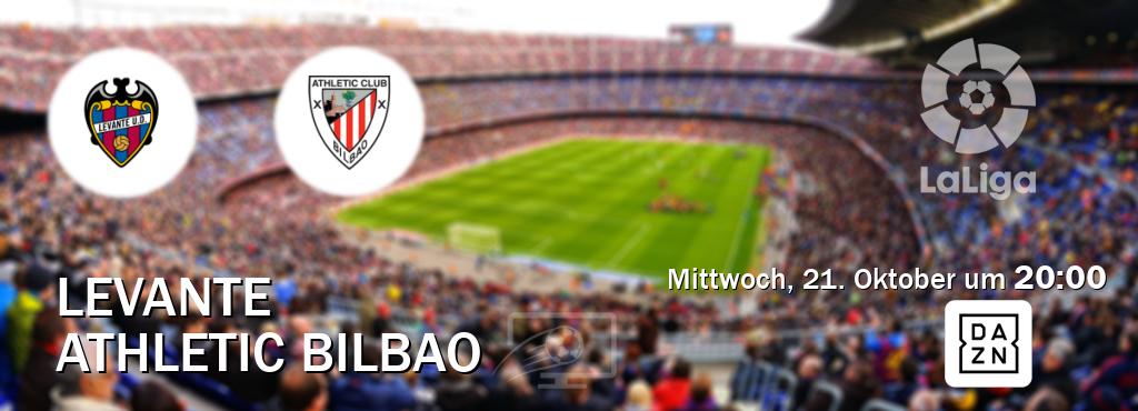 Das Spiel zwischen Levante und Athletic Bilbao wird am Mittwoch, 21. Oktober um 20:00, live vom DAZN übertragen. Das Spiel zwischen Levante und Athletic Bilbao wird am Mittwoch, 21. Oktober um 20:00, live vom DAZN übertragen.