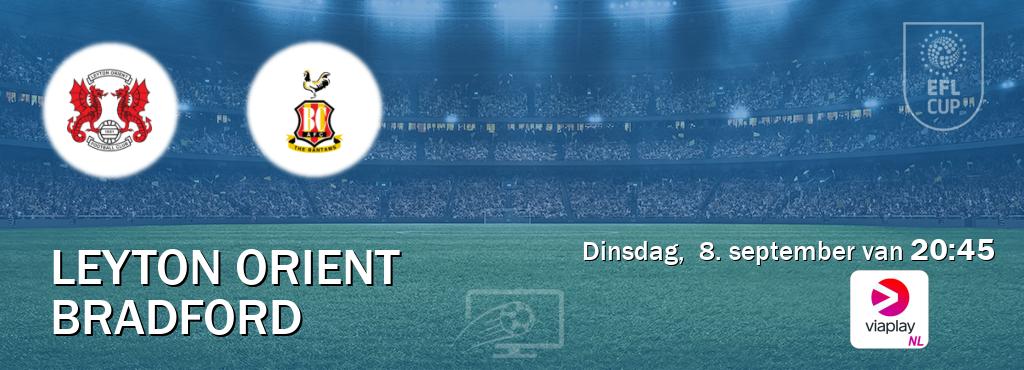 Wedstrijd tussen Leyton Orient en Bradford live op tv bij Viaplay Nederland (dinsdag,  8. september van  20:45).