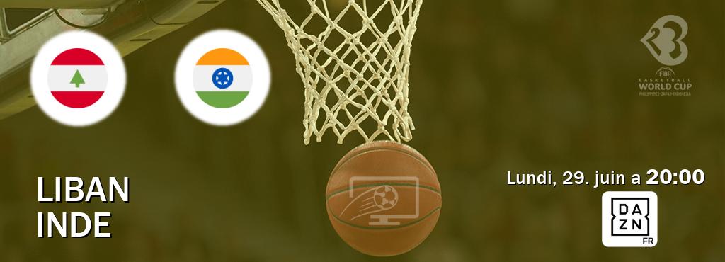 Match entre Liban et Inde en direct à la DAZN (lundi, 29. juin a  20:00).